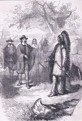 Visite de Winslow à Massaqit 1634, illustration de l